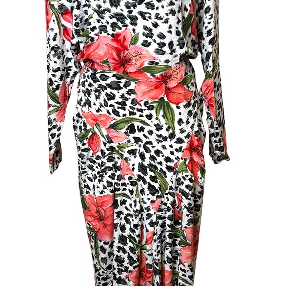 Vintage 1980's April Rain Size 8 Floral Animal Print Dress - Picture 4 of 9